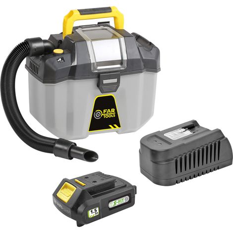 KIT XF-VACUUM Aspirateur eau&poussière BRUSHLESS 18V + batterie 1,5Ah + chargeur rapide (1/2)
