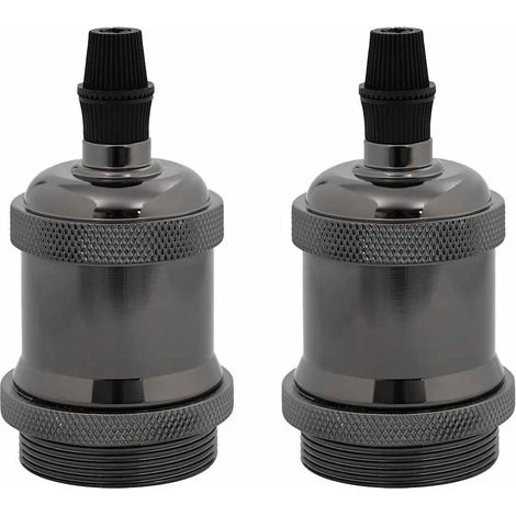 vidaXL Portalámparas 2 uds bronce negro brillante E27 (1/2)