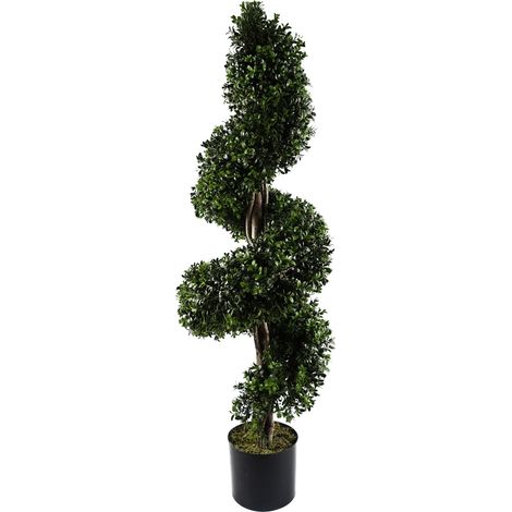 120cm Sprial Buxus Artificial Tree UV Resistant Outdoor Topiary