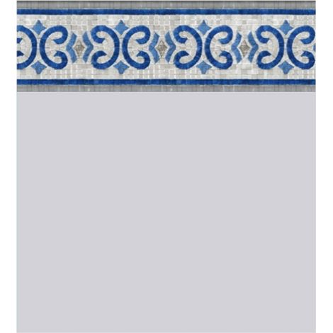 Liner Piscine 75/100 Gris Frise Oxford Ovale 7.30x3.70m 1.32m