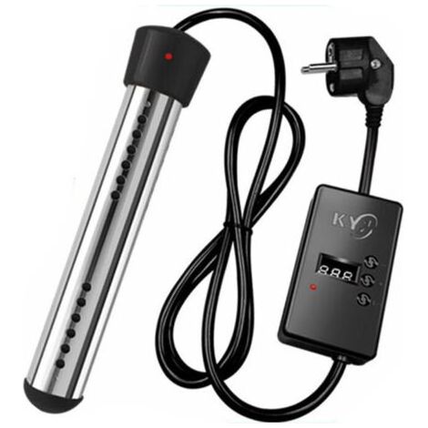 Thermoplongeur Baignoire 2000w Thermoplongeur éLectrique Thermoplongeur De Voyage,Thermoplongeur En Acier Inoxydable,Chauffe-eau électrique Thermoplongeur de piscine(Chronométrage intelligent,noir) (1/5)