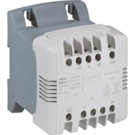 Transformateur de commande et sécurité connexion à vis primaire 460V et secondaire 24V - 160VA LEGRAND (1/2)