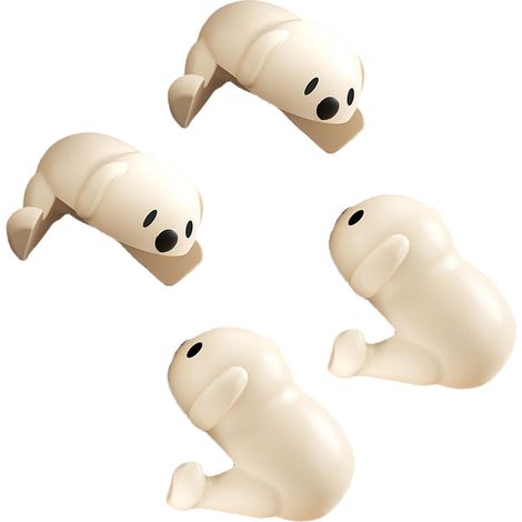 Lot de 4 protections d'angle en silicone, motif chiot, pour la sécurité des bébés, adhésives, pour meubles de table, couleur abricot (1/5)