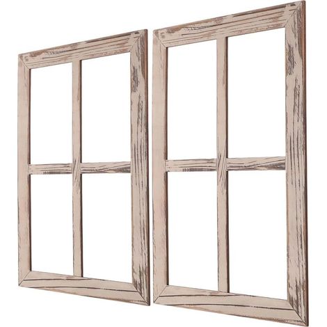 rustikale Holzfenster, dekorative Wanddekoration (1/5)