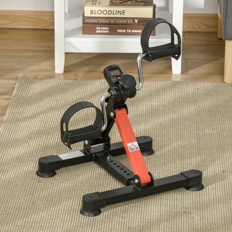 Mini-Rehabilitationsfahrrad mit einstellbarer Höhe und Widerstand sowie LCD-Bildschirm, aus Stahl und ABS, schwarz und rot. (1/5)