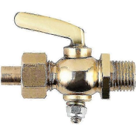 Benzinhahn kompatibel mit Oldtimer-Motorrädern – 1/4-Zoll-BSP-Messingventil mit Unterlegscheibe (1/2)