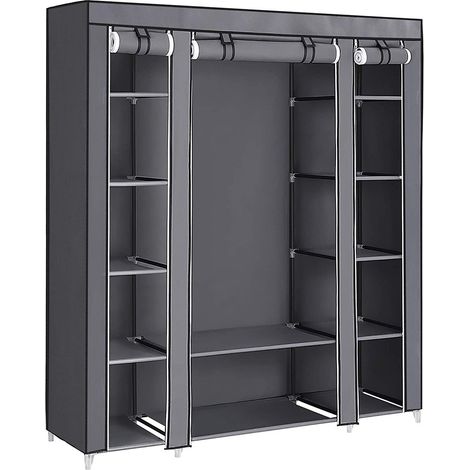 CALICOSY - Penderie Pliable en Tissu avec tringle et étagères - L140 cm (1/10)