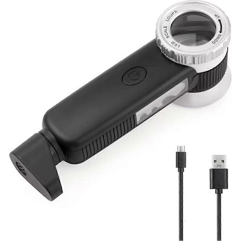 30-fache Juwelierlupe mit 7 Leuchten, USB-wiederaufladbarem Faltvergrößerer und integrierter Taschenlampe zur Jade-Begutachtung (1/5)