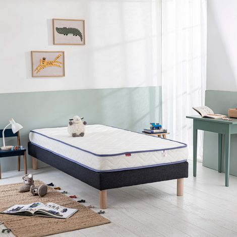 Ensemble sommier et matelas enfant 90x200 cm mousse ferme Merinos Sun (1/5)