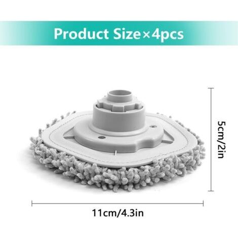 NALOOKAMIC 4 Pièces Chiffon de Rechange pour Robot Aspirateur Dreame W10/W10 Pro, Aspirateur Dreame Robot Accessoires, Lavable Tampon de Vadrouille, pour Tous Types de Sols