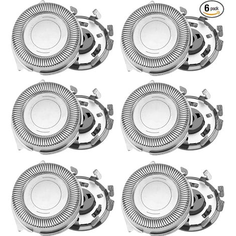 Juego de 6 cabezales de afeitado para las series Philips 3000, 2000 y 1000. Cuchillas de repuesto para afeitadoras eléctricas Philips AT8xx, AT7xx, PT8xx, PT7xx, S1020, S1050 y S1060. (1/5)