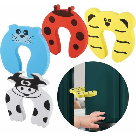 Stop Porte Anti-Pincement En Mousse - 10 cm x 1,2 cm - Distance De Sécurité De 3 cm - Pour Portes Intérieures - Lot De 4 (1/5)