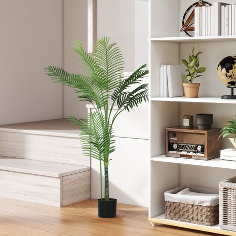 Plante artificielle intérieure 150 cm. palmier arbre artificiel avec pot en plastique et flocage. vert