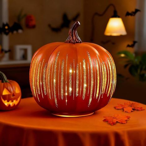 Décoration Halloween, LED Nuit Etoilée Citrouille Lantern, Veilleuse Enfant Adulte (1/5)