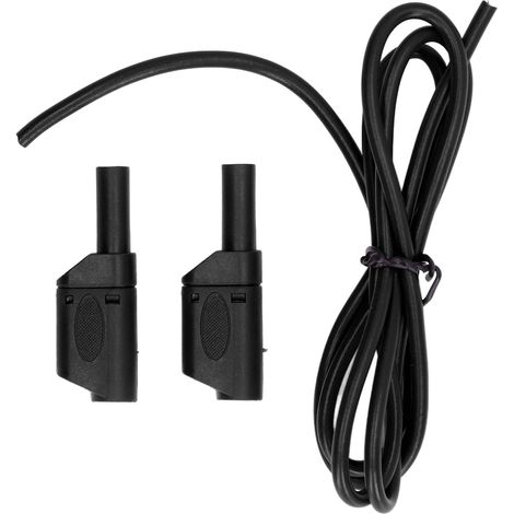 Fiche banane mâle-mâle 4mm noir, kit de cordons de test électrique J.70016, lot de sécurité pour multimètre (1/5)
