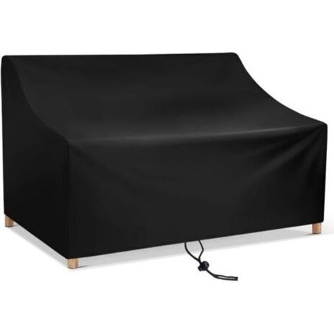 Housse de protection pour banc de jardin 2 places Housse en tissu Oxford imperméable et respirant Housse pour banc de jardin. 134 x 66 x 63-89 cm (1/5)
