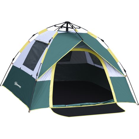Tente de camping 3 personnes, tente dôme pliable avec fenêtre, sac de transport, piquets, tapis de sol, tente familiale imperméable (1000 mm), idéale pour le camping, les voyages, la randonnée et le j