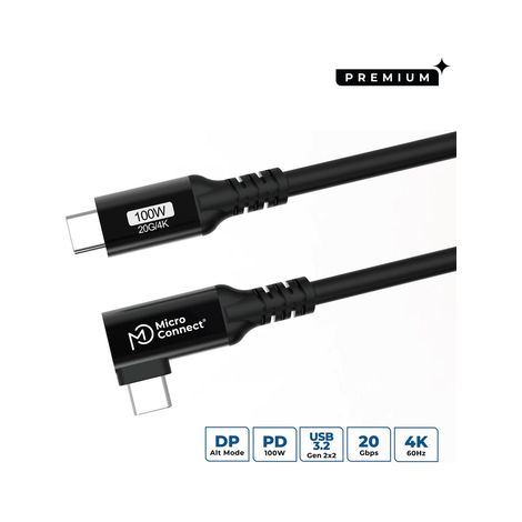 Cable USB Microconnect USB3.2CC01-A USB 3.2 Gen 2x2 1m USB C Negro (1/4)