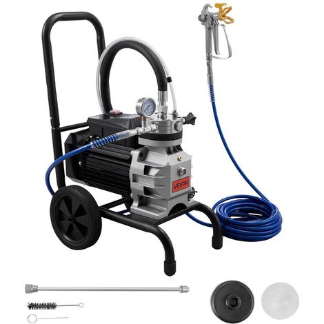 Pulvérisateur de Peinture Airless 1500 W 19,31 MPa Débit 2,5 L/min Pompe à Membrane Tuyau 10 m Modèle TA-990 (1/5)