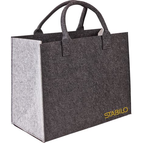 Filztasche Filz Shopper Einkaufstasche hellgrau anthrazit 42x22x34 cm bis 10 kg (1/3)