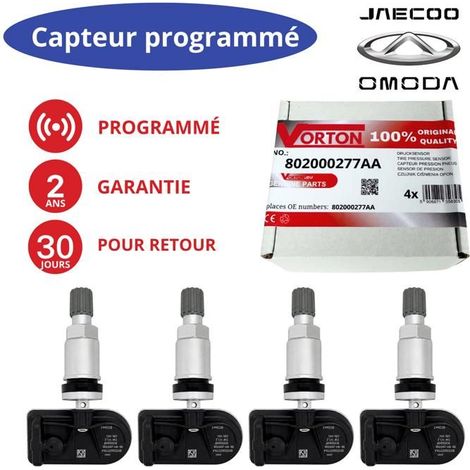 Sensore di pressione pneumatici TPMS - 802000277AA - 433MHz - Preprogrammato - Confezione da 4 compatibile Exeed/Luxeed/Omoda