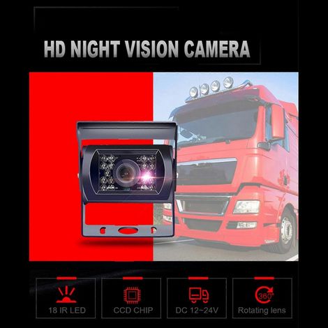 5X Aviation Head Auto-Rückfahrkamera-Upgrade 700TVL CCD 18 IR-LEDs Rückfahrkamera 12/24V für LKW, Wohnwagen, Bus (1/5)