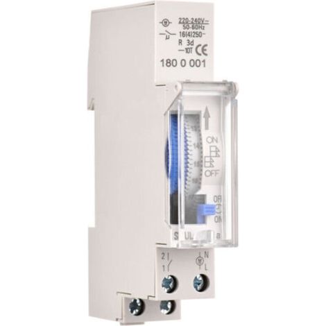 Minuterie mécanique de 24 heures Minuterie minimale de 15 minutes Montage sur rail Batterie intégrée, SUL180a AC220-240V Gris - SUL180a AC220-240V Gris