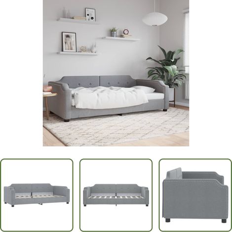 Sofa-Bett - Tagesbett Hellgrau 90x190 cm Stoff (1/5)