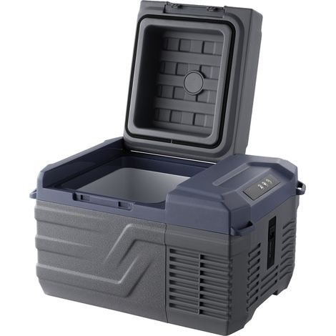 Mophorn Nevera de Compresión Portátil 12 L Mini Nevera para Coche 12/24V CC y 100-240V CA Caja Enfriadora de Zona Única Temperatura Ajustable de -20°C a 20°C para Camión Barco Casa Camping