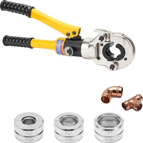 Outil de sertissage hydraulique, fonctionnement manuel, compatible avec l'acier inoxydable et le cuivre, VUS (1/2)