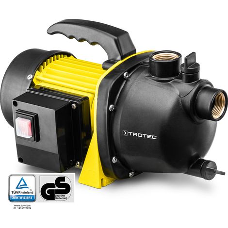Trotec – Pompe de surface 1000W – Débit 3300l/h – Hauteur de refoulement 42m – Aspiration jusqu'à 7m – Corps en plastique résistant aux chocs