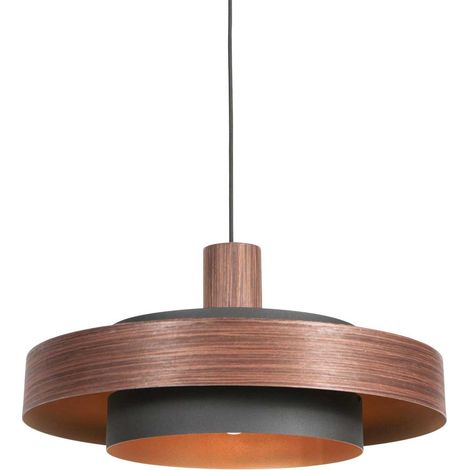 Hängeleuchte - braun - Flinter - kunststoff metall - Ø 50cm - E27 (1/4)