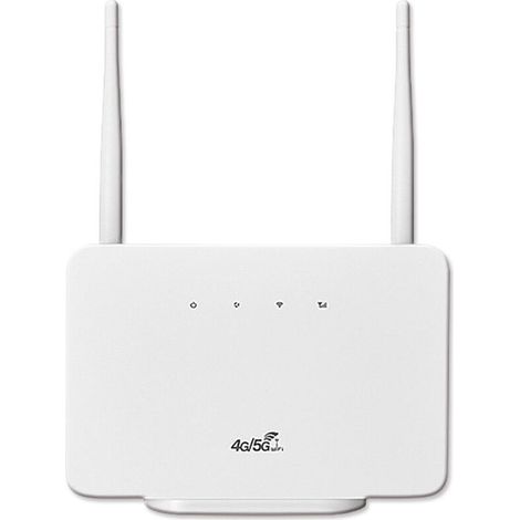 SABIR Routeur sans fil 4G LTE CPE Routeur sans fil 300 Mbps Routeur sans fil avec 2 antennes externes à haute portée Emplacement pour carte SIM Version européenne, blanc, UE incluse (1/5)