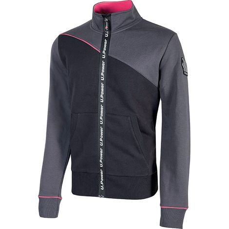 Arbeitsweste mit Reißverschluss Damen URANUS - Grau/Rosa XS (1/4)