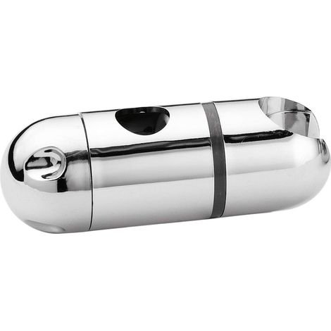 Support coulissant pour barre de douche Ø 18 mm – ABS chromé – Frein latéral – Réglable 180° – Compatible avec toutes barres Ø 18 mm – Damast - SC118 (1/2)