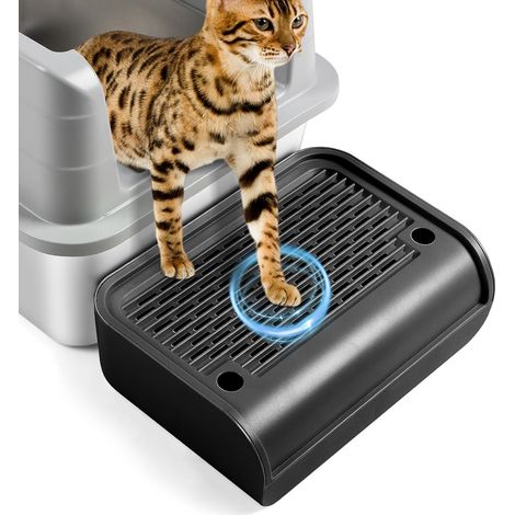 Rampe d'escalier en Plastique pour Chat, pédale de Filtre à litière pour Chatons et Vieux Chats, Robot autonettoyant Automatique pour litière de Chat (Noir) (1/5)