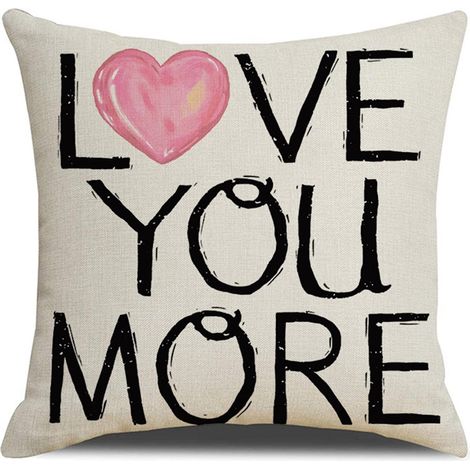 Housse De Coussin - Lin Coton Mélangé - Forme De Cœur - Pour Coussin 45 X 45 Cm - Décoration De Saint-Valentin - Intérieur Maison Bureau Voiture - 1 Pièce