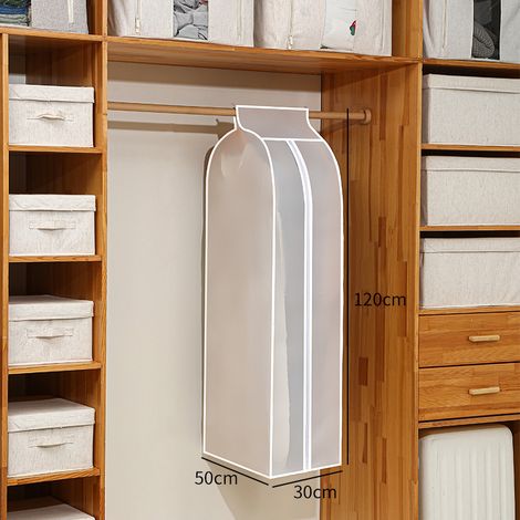 Housse Anti-Poussière pour Vêtements, Sac de Rangement Transparent et Lavable Suspendus, Anti-Humidité Armoire ([50 30 120] Haute Translucidité) (1/5)