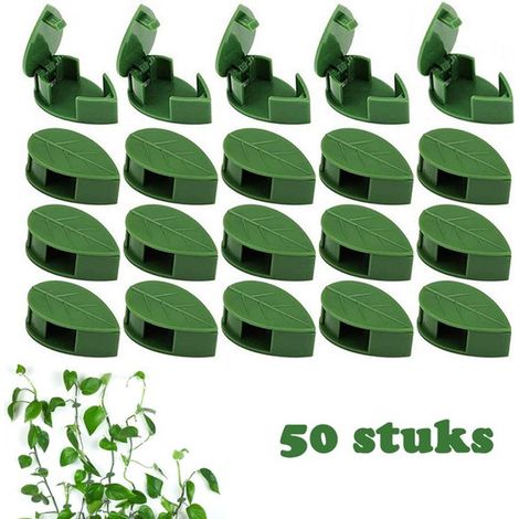 50er-Packung grüne, selbstklebende, blattförmige Pflanzen-/Rankenclips (1/5)