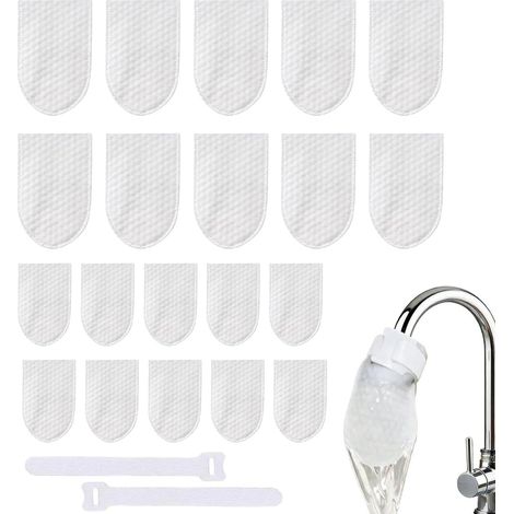 Baumwoll-Wasserhahnfilterbeutel – Wasserhahnfilterbeutel, inklusive einer Packung mit 20 universellen Ersatzbeuteln für den Hausgebrauch hergestellt aus porösem Fasergewebe. (1/5)