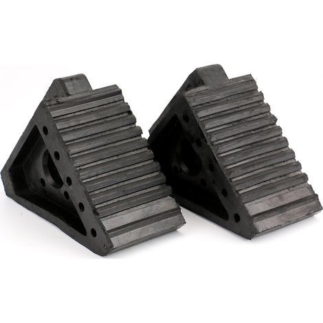 Lot de 2 Cale de Roue Voiture Bloc Anti-dérapant Bouchon Alignement de Roue pour Moto de Camion de Voiture, Noir (3,85 kg) (1/5)
