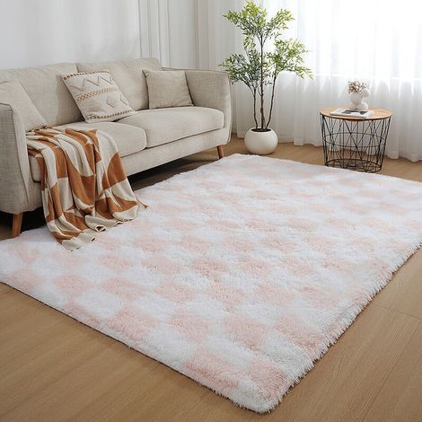 [JAMAIS UTILISÉ] Tapis Chambre Shaggy 120 x 160 cm Descente de lit Tapis Poils Longs Tapis Doux pour Salon Chambre Canapé Tapis Moelleux (1/4)