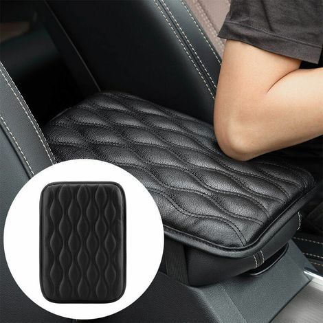 (Negro) Funda para reposabrazos de consola central de coche, protector de cojín para caja de consola central de coche hecho de cuero PU (1/3)
