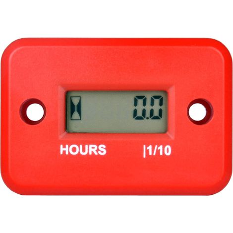 Compteur horaire moteur - 1 unité - Matériau ABS étanche IP68 - Suivi d'entretien - Convient aux tondeuses à gazon, motos, tracteurs - Rouge (rouge) (1/5)
