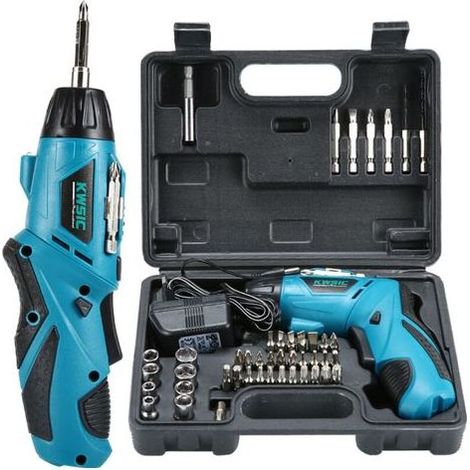 Tournevis électrique sans fil, 4,8 V, multifonction, mini perceuse à main rechargeable pour la maison, ensemble d'outils de quincaillerie, perceuse à main (1/5)