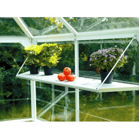 Vitavia Alu-Hängeregal, klappbar, für Gewächshäuser "Hera 4500" und "Juno 4500", aluminium eloxiert, 114/85 x 27 cm