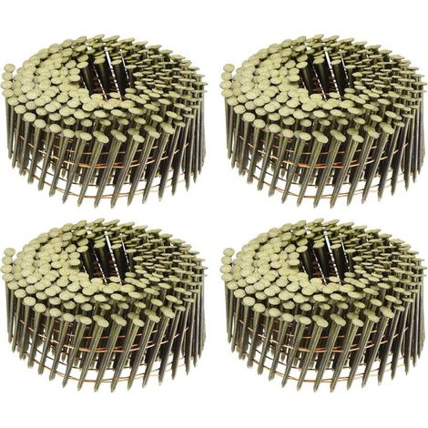 QUARKZMAN 1200 1-3/4" x 0.083" 15 Degree Ring Shank Solid Round Head Siding Nails on Wire Coil for Lathing and Sheathing Materials (1/5)