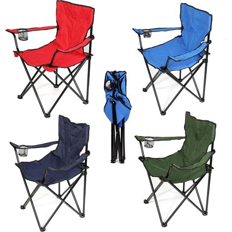 Campingstuhl,Sports Klappstuhl für den Außenbereich,Haloyo®,inklusive isoliertem Getränkehalter,Navy blau (1/5)