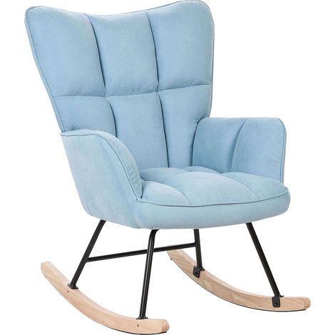 Schaukelsessel OULU Stoff Hellblau (1/5)