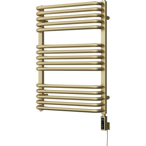 Crossmoor - Brushed Brass Electric Towel Rail H736mm x W500mm 400w Thermostatic WIFI (1/2)